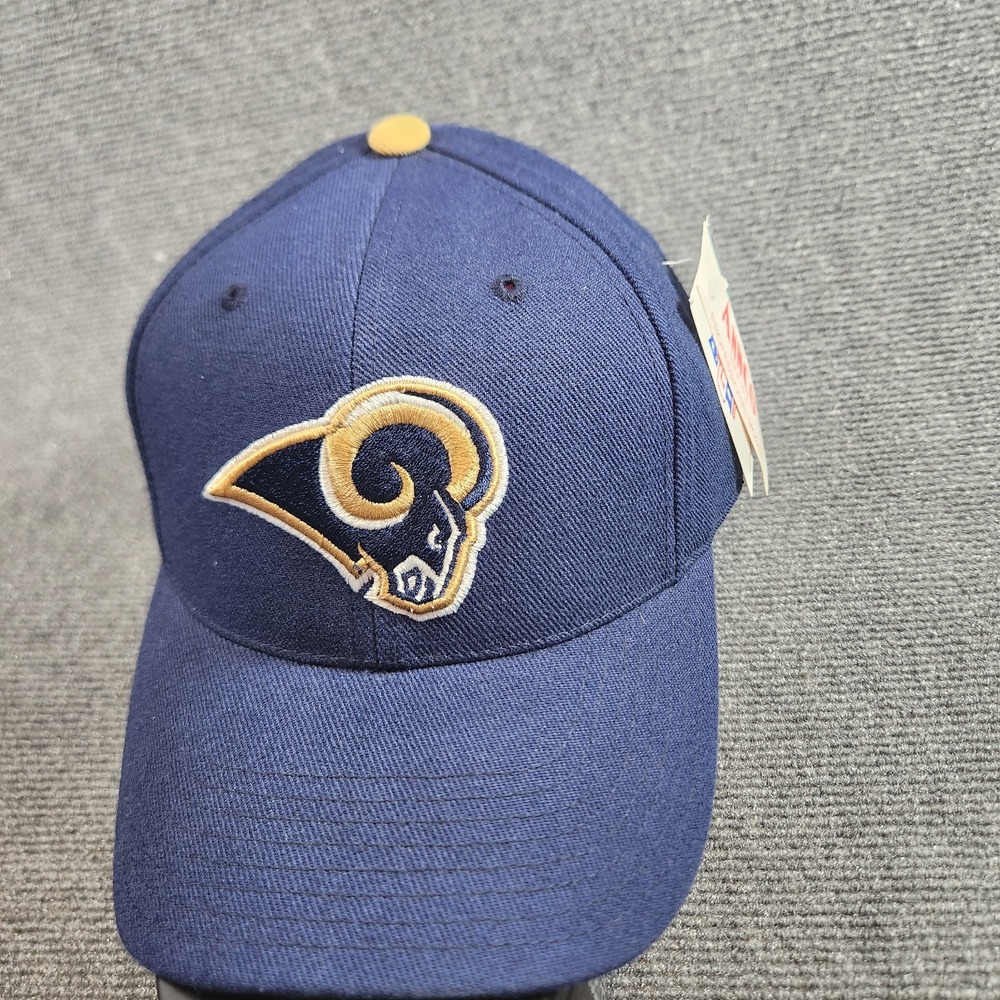 Vintage St Louis Rams Hat Adult 7 1/8 Annco Deadstock Fitted Wool Blend Blue NFL